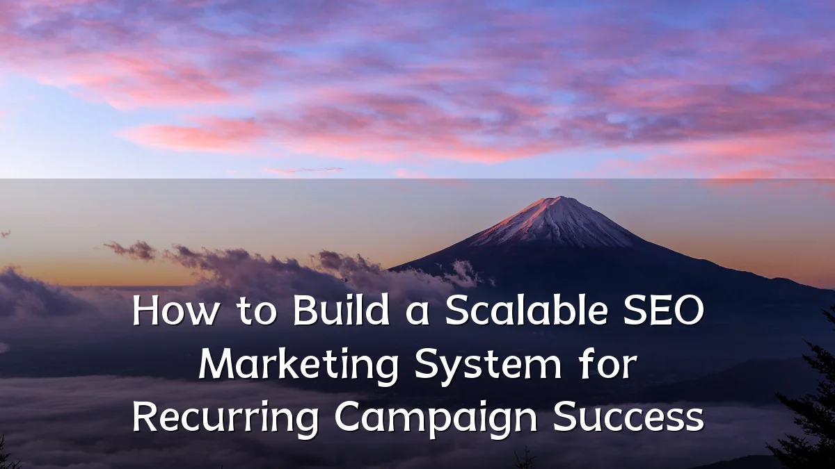 How to Build a Scalable SEO Marketing System for Recurring Campaign Success