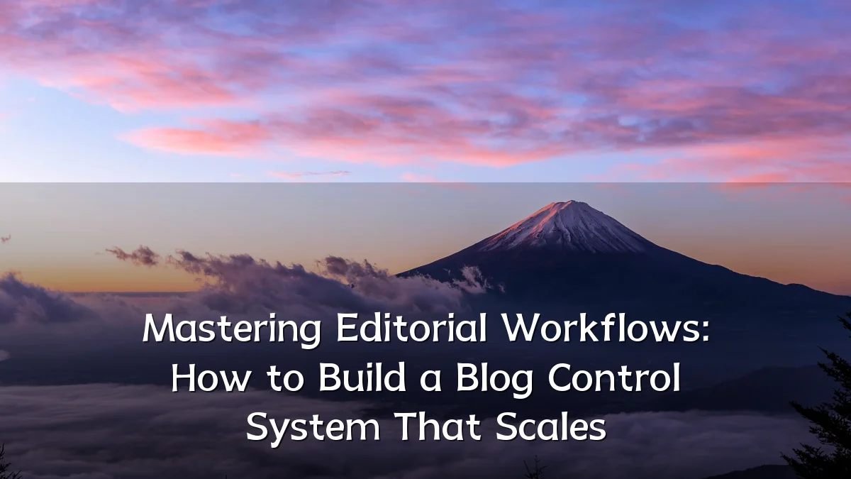 Mastering Editorial Workflows: How to Build a Blog Control System That Scales